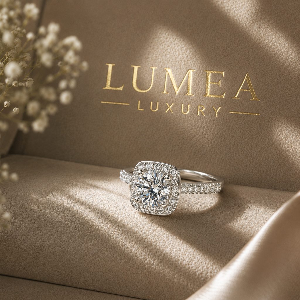 Lumea Cushion halo double-pavé