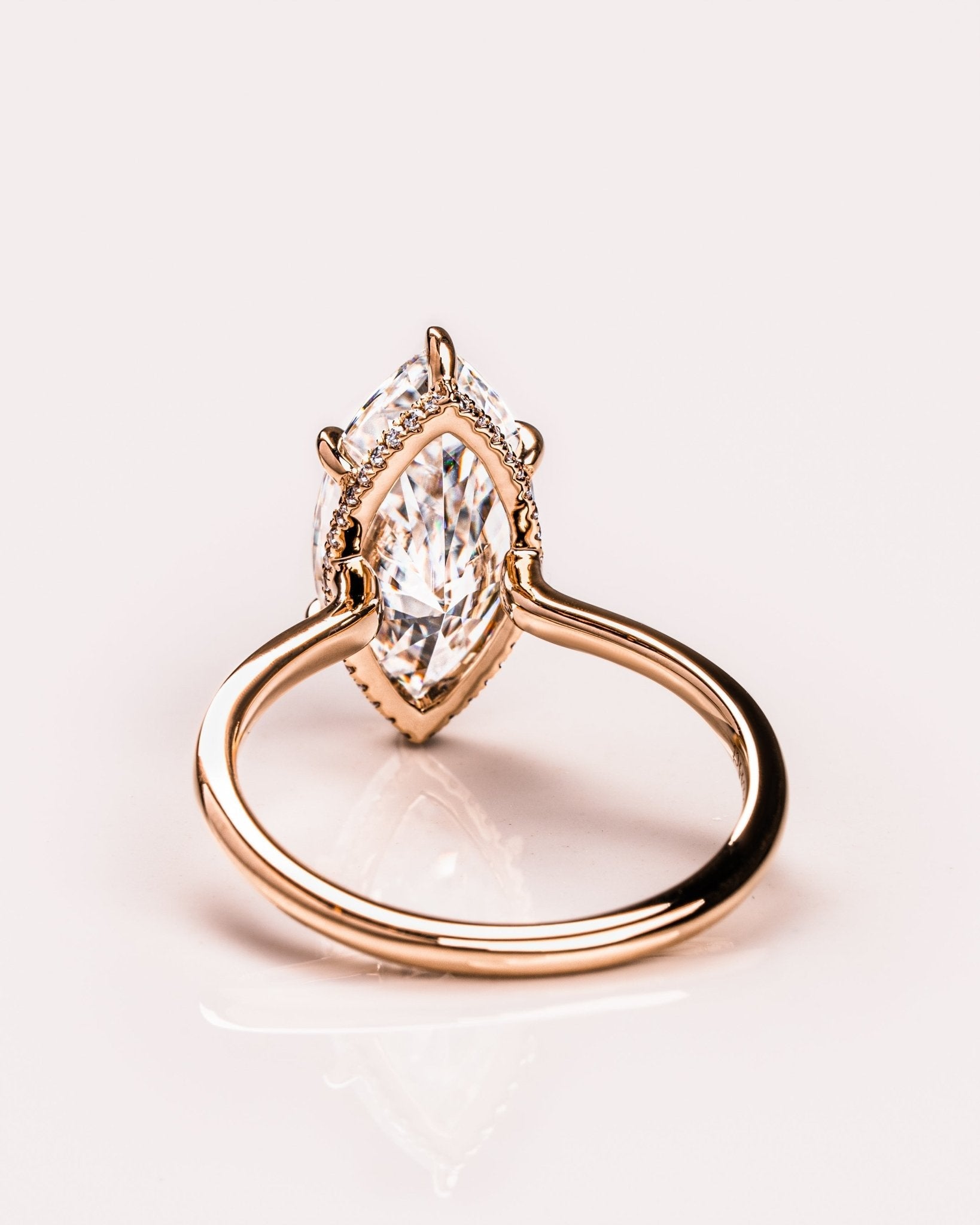 Lumea Aurore™ Ring • Marquise Cut · Plain Gold Band