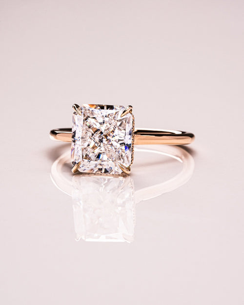 Lumea Aurore™ Ring • Crushed Ice Radiant · Plain Gold Band