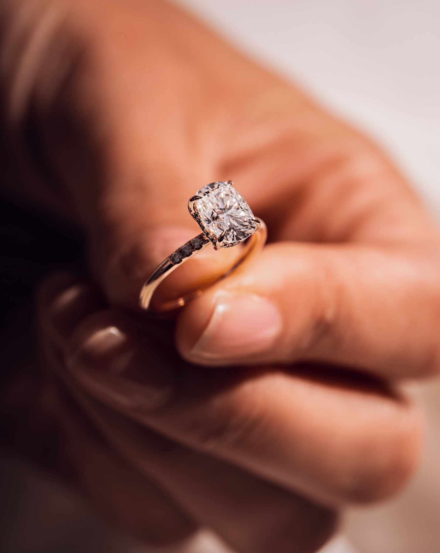 Lumea Séraphine™ Ring • Old Mine Cut · Accent Stone Solitaire